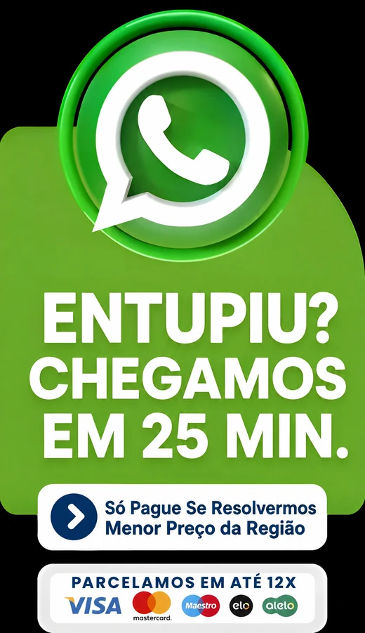 Atendimento Projeto Desentupidora pelo WhatsApp para entupimento com pagamento facilitado